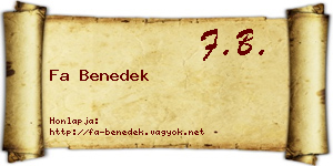 Fa Benedek névjegykártya