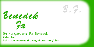 benedek fa business card